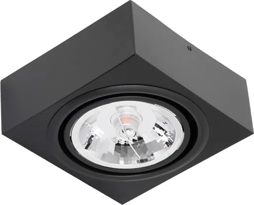 Plafon Sobrepor Alumínio Ar111 12w 7cmx16cm - PRETO