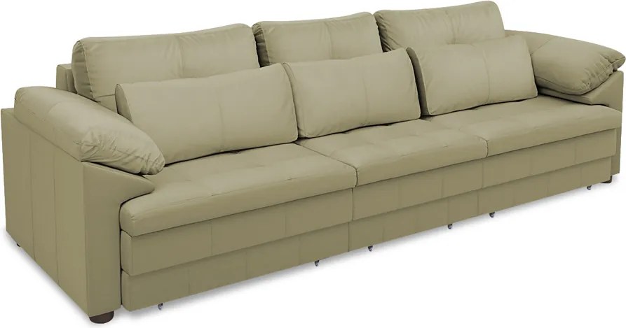 Sofá Retrátil Manual Sala de Estar Nolan Bipartido 297cm Conforto Premium em Couro Fendi G58 - Gran Belo