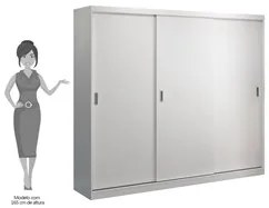 Guarda Roupa Casal 3 Portas de Correr 264cm Winter F04 Branco - Mpozen