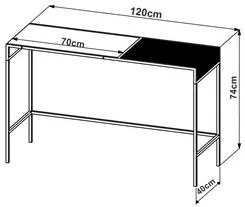 Aparador Para Sala de Estar 120cm Pés Metálicos Dinâmico Hanover/Preto