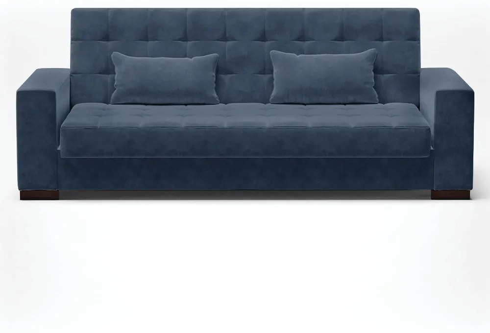 Sofá Cama Casal 3 Lugares 210cm Lisboa Suede Azul Marinho  D03 - D'Rossi