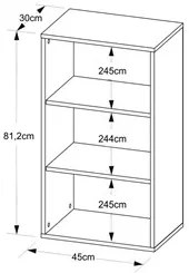 Estante Livreiro Clean 45cm com 2 Prateleiras Preto - Artany