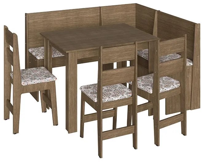 Conjunto Completo Canto Alemão, Almofada, Mesa E 2 Cadeiras