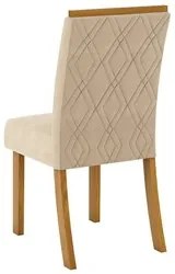 Conjunto Mesa de Jantar Inês Com 4 Cadeiras Vitória H02 Nature/Off Whi