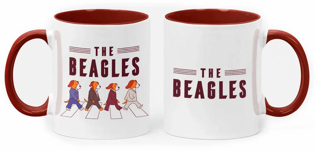 Caneca The Beagles Geek Nerd Branca e Marrom