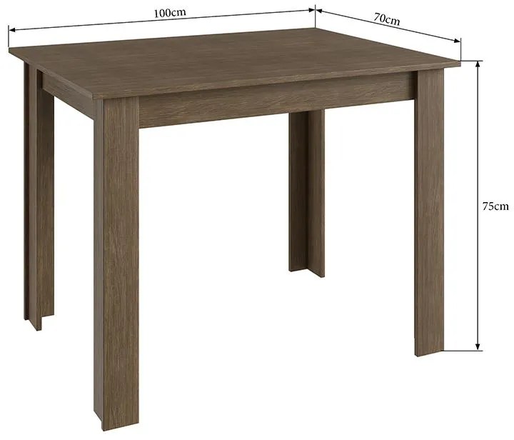 Mesa De Jantar Fixa Multiuso 100x70 Cm Mdp - Ameixa Negra