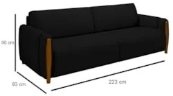 Conjunto Sofá 3 Lugares 223cm e Poltrona 98cm Amaranto Z32 Veludo Pret