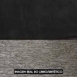 Poltrona para Sala Giratória Redonda Saphire Z32 Linho Cinza/Preto - M