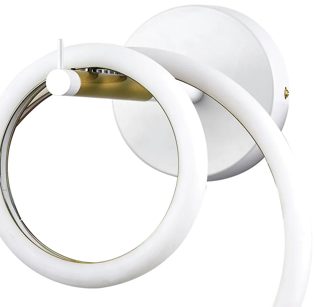 Arandela Ellos 02 Argolas Magnéticas 31X34X30Cm Led 20W 3000K Bivolt B... (Branco / Champanhe)