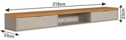 Bancada Suspensa Rack para Sala 218cm Prime L06 Nature/Off White - Mpo