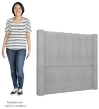 Cabeceira Casal Queen Cama Box 160cm Claire Z04 Boucle Cinza - Mpozena