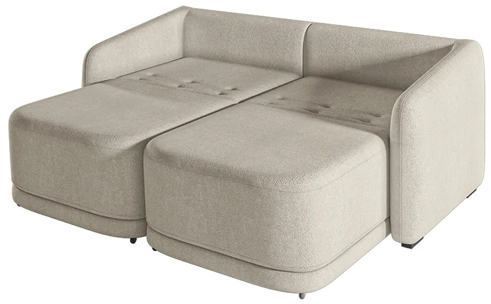 Sofá Cama Modulado Retrátil e Reclinável Decorativo Varsóvia 216cm Bouclê Bege G33 - Gran Belo