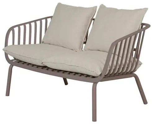 Sofá Seiva 02 Lugares PP Fendi Almofada Amêndoa Base Metal - 75773 Sun House