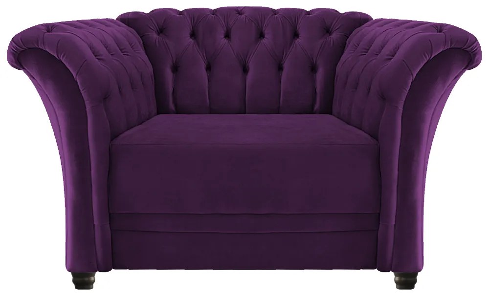 Poltrona Decorativa Chesterfield Sofia Suede Roxo - ADJ Decor