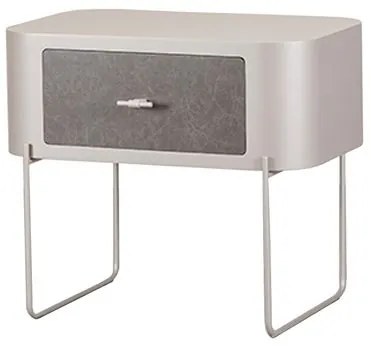 Mesa Cabeceira Munich Aluminium Gaveta Mescla Cinza - 77912 Sun House