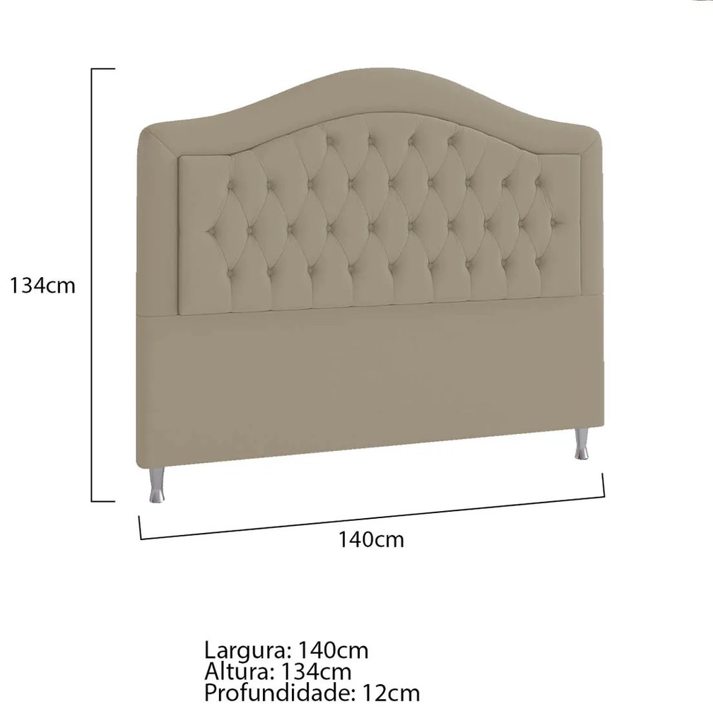 Cabeceira Casal Ághata P04 140 cm Suede - ADJ Decor