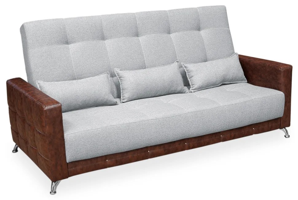Sofá-Cama 2,00 m  3 Lugares Luxury - Linho Cinza Compose Whisky