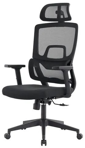 Cadeira Chelsea Presidente Tela Preta Base de Nylon com Rodizio - 76618 Sun House