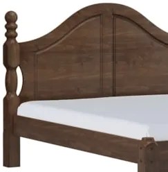 Cama Casal Clássica Queen 160cm Pé Madeira Eduarda Café F07 - Mpozenat