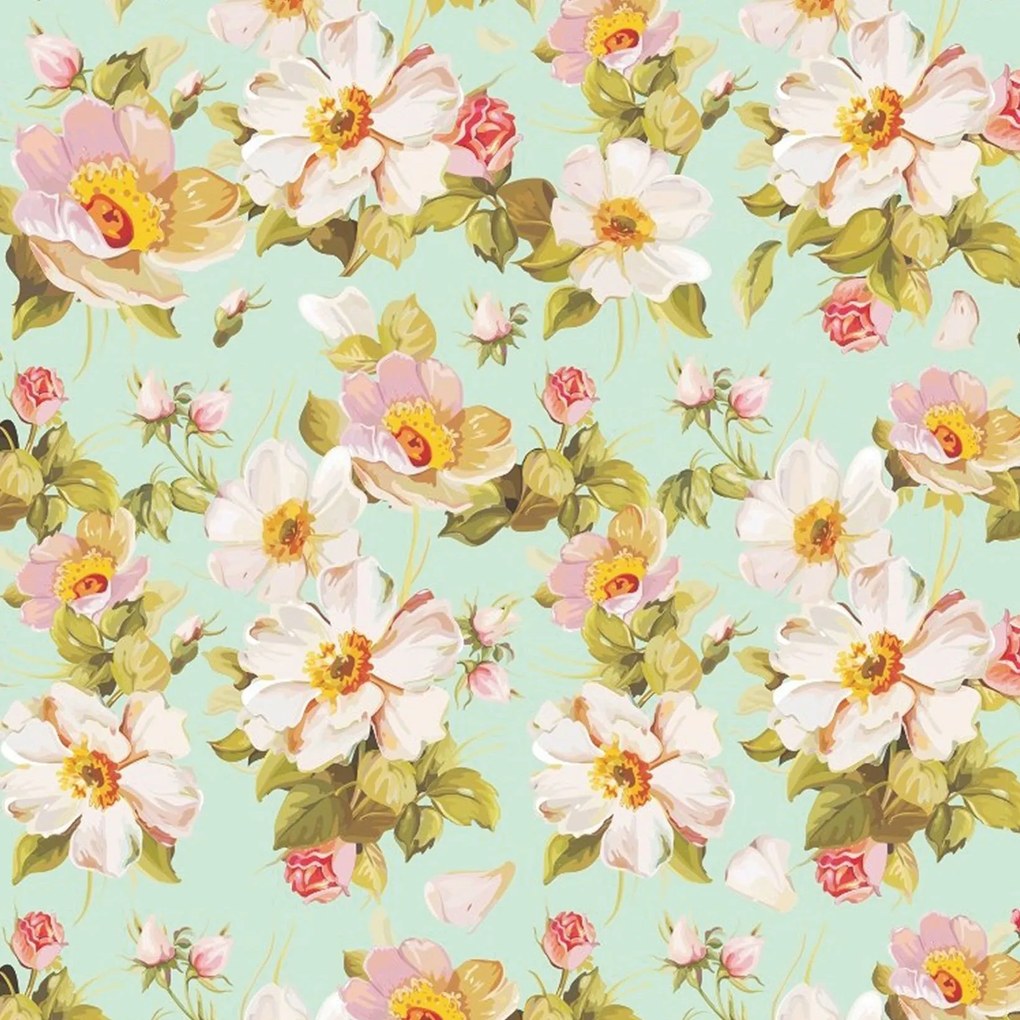 Papel de Parede Floral Verde