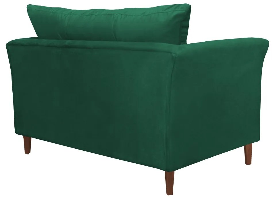 Namoradeira Ibis Decorativa 2 Lugares 1,35 m Recepção Quarto Sala Suede Verde Bandeira