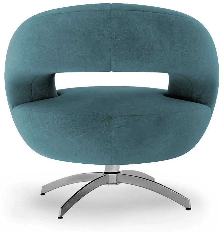 Poltrona Decorativa Base Giratória Topázio Veludo Turqueza - Sheep Estofados - Água
