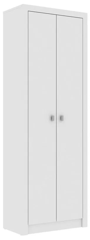 Armário Estante Escritório 4 Prateleiras 2 Portas Branco