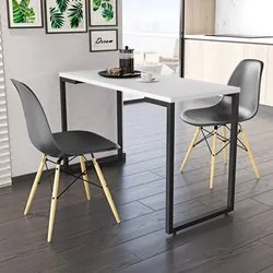 Conjunto Mesa de Cozinha Prattica Industrial 120cm e 2 Cadeiras Eames