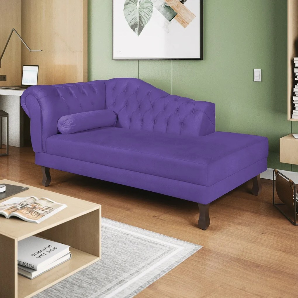 Recamier Diana 140cm Lado Direito Corano Roxo - ADJ Decor