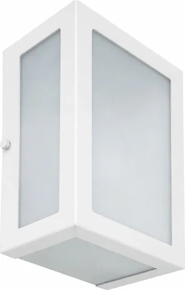 Arandela Retangular Aluminio Vidro Ip54 Verti - BRANCO
