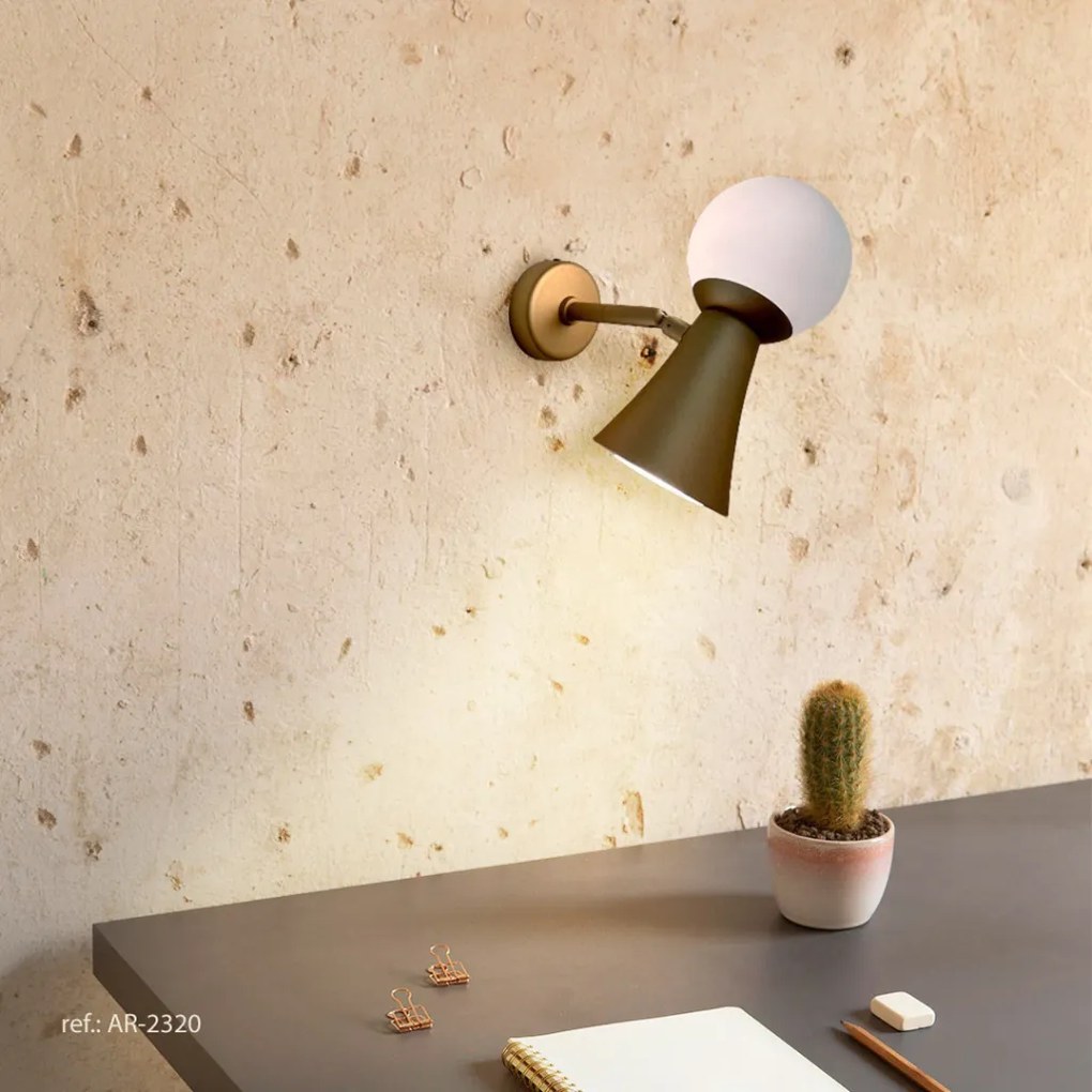 Arandela Cone 10X18,5X18,7 Aluminio E Globo Ø10Cm 01Xmr16 + 01Xg9 - Qi... (BRANCO)