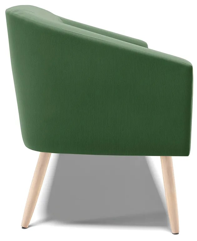 Namoradeira 02 Lugares Stella Suede Verde Pés Palito Natural - D'Rossi