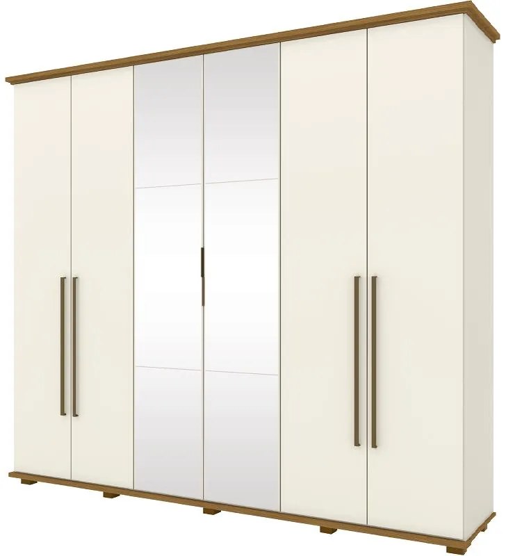 Roupeiro Guarda Roupa Casal 6 Portas Espelho 6 Gavetas Henn