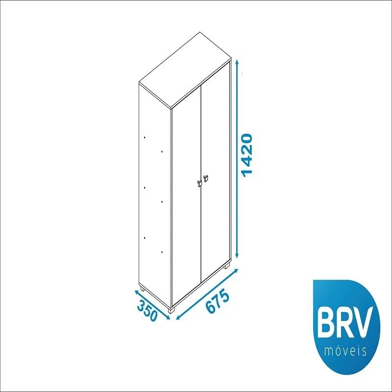 Armário Livreiro Multiuso 2 Portas Office - Branco