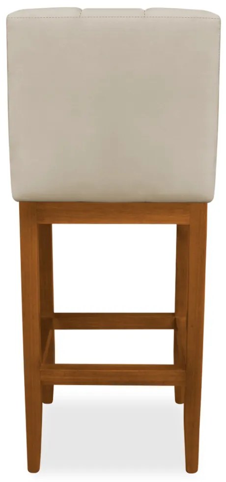 Banqueta Alta Sueli Base Madeira Maciça Estofada Suede Nude