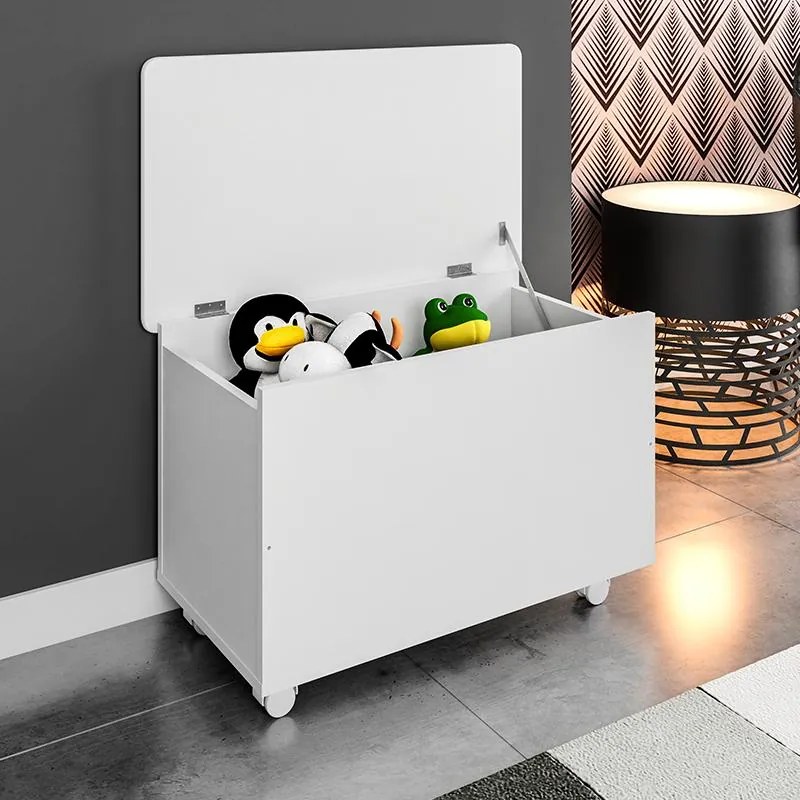Baú Para Quarto Infantil Com Rodízios Meu Fofinho - Branco