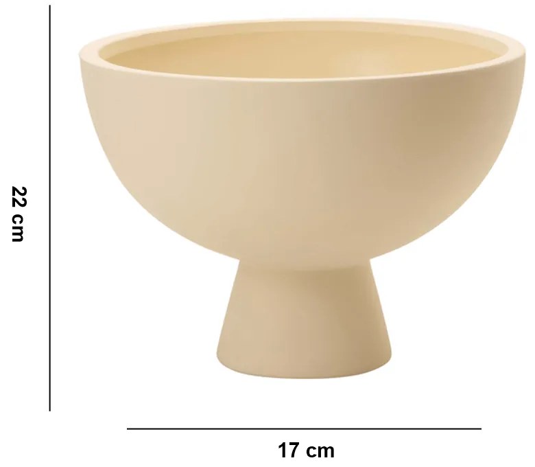 Centro de Mesa Decorativo Em Cerâmica para Flores Bege 17 Cm - D'Rossi