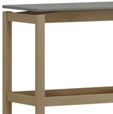 Mesa Lateral Com Prateleira Pé Madeira Soleil Oak/Cinza F07 - Mpozenat