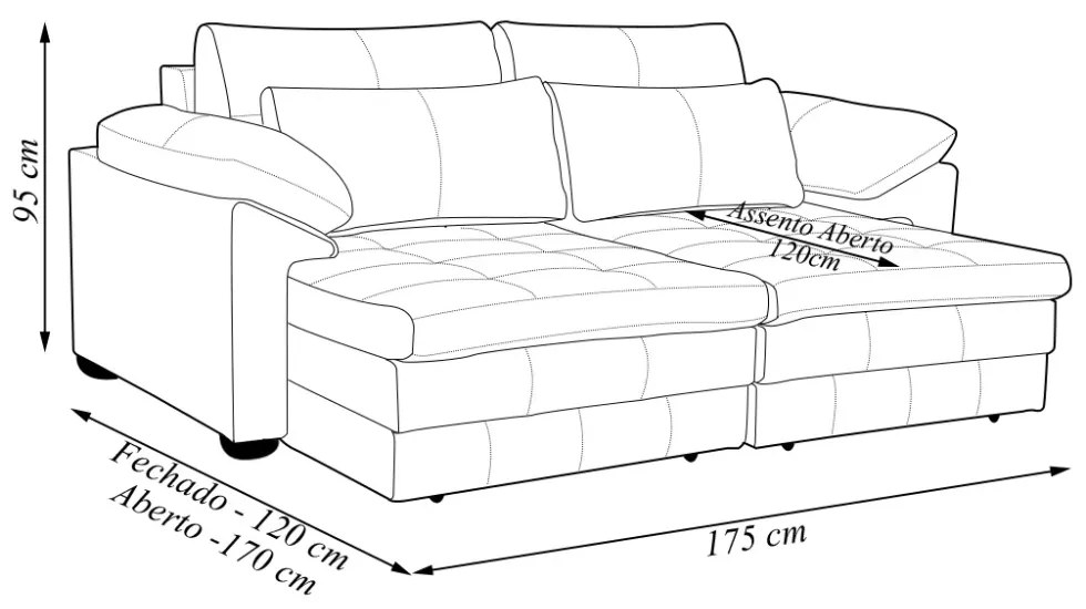 Sofá Retrátil 2 Lugares Bipartido Sala de Estar Piece 175cm Couro Branco - Gran Belo