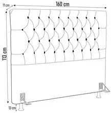 Cabeceira Casal Queen Cama Box 160cm Cristal C16 Bouclê Cinza - Mpozen