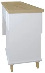Mesa Para Computador Escrivaninha 2 Gavetas Sky Olmo/Branco - Artany