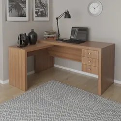 Mesa para Home Office com 03 Gavetas Amêndoa - Tecno Mobili