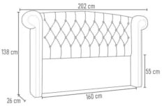 Cabeceira Cama Box Queen 160cm Provença Z37 Sintético Marrom - Mpozena
