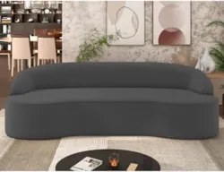 Sofá 3 Lugares para Sala de Estar Living 210cm Theo D06 Veludo Cinza -