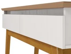 Aparador Classic Com Espelho Adnet 67cm HI01 Off White/Freijó - Mpozen