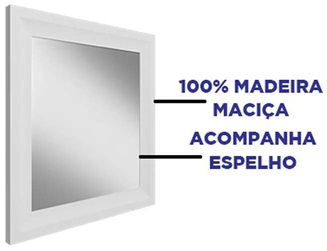 Espelho Para Banheiro Classe Madeira Sobrepor - Branco