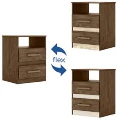 Mesa de Cabeceira Apolo Flex Castanho/Avelã/Off White - Moval