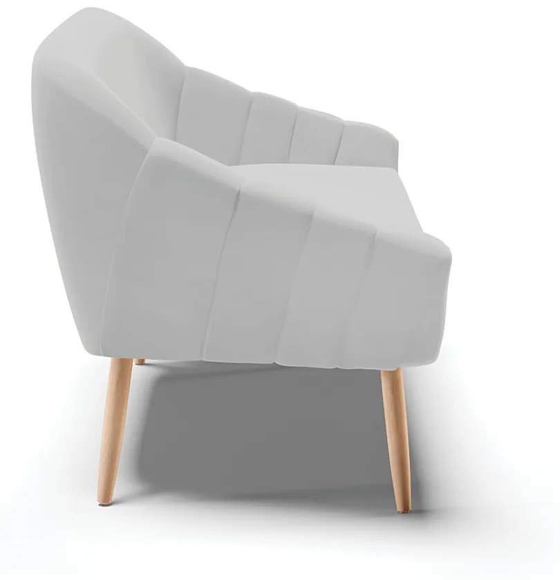 Namoradeira 02 Lugares Giovana Suede Pés Palito Natural - D'Rossi - Cinza