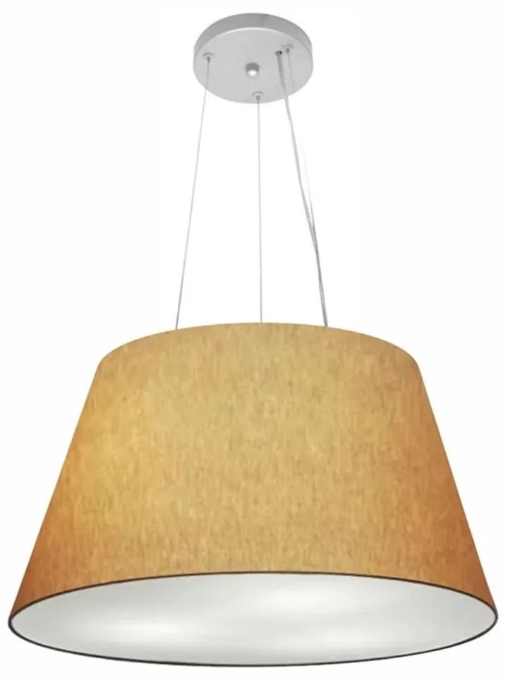 Lustre Pendente Cone Md-4141 Cúpula em Tecido 30/50x35cm Palha - Bivolt