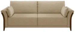 Kit Sofá Living 3 Lugares e Poltrona 102cm Pés Madeira Roya Z32 Linho